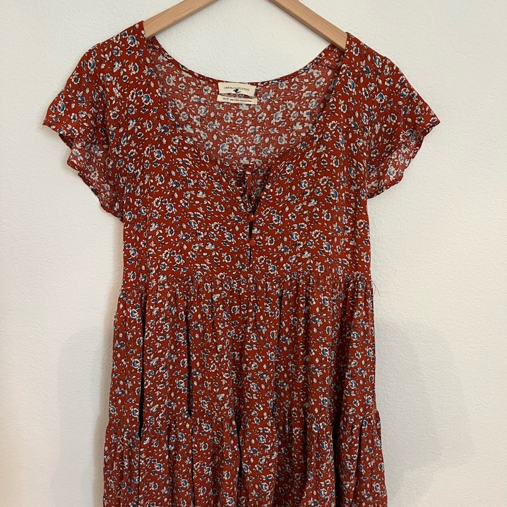 Urban Outfitters Red Floral Mini Dress